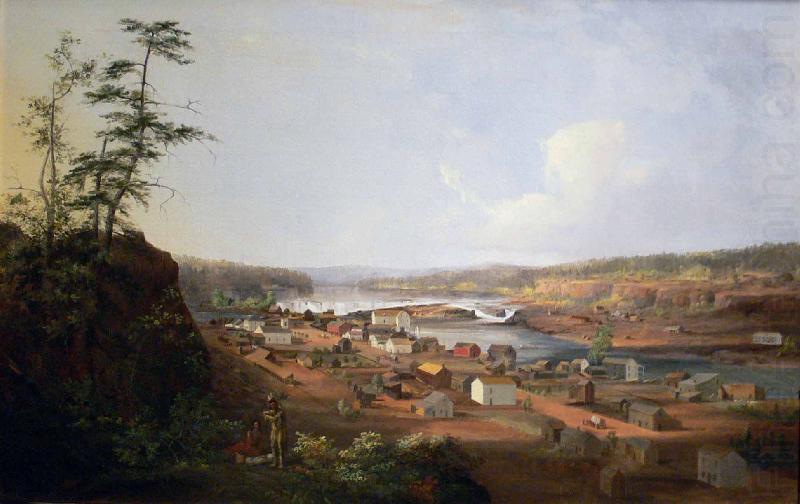 John Mix Stanley Oregon City on the Willamette River china oil painting image